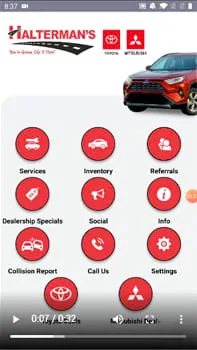 Mobile Dealer App Screen